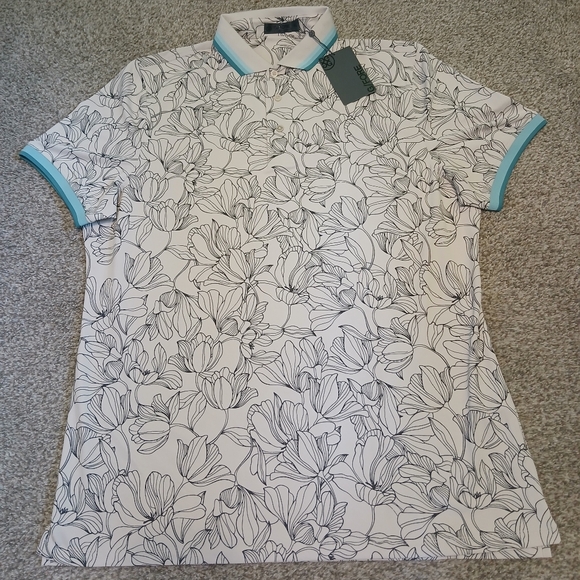 G/FORE Iris Banded Sleeve Tech Polo Golf Shirt Men's Size XL (NWT) - Picture 1 of 5